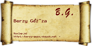 Berzy Géza névjegykártya