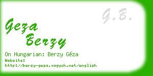 geza berzy business card