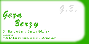 geza berzy business card